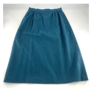 Vintage Y2K Wool Blend Pencil Midi Skirt Womens Size 14 Skirt Blue Teal Career